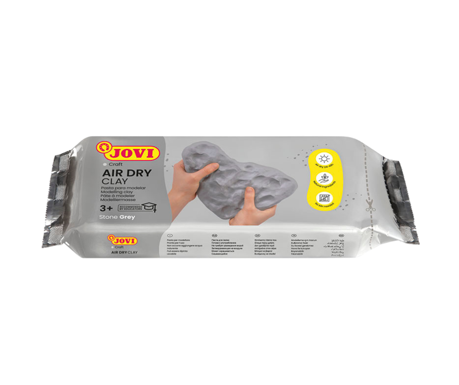JOVI air dry clay 500g stone grey — matte modern finish